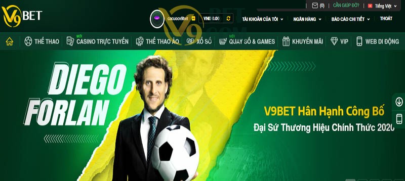 Diego Forlan - Đại diện thương hiệu V9Bet