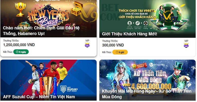 V9bet có nhiều khuyến mãi hấp dẫn